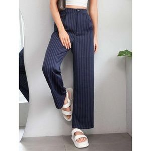 Simply Russell NWT Side Zip Pinstriped Business Slacks - Navy